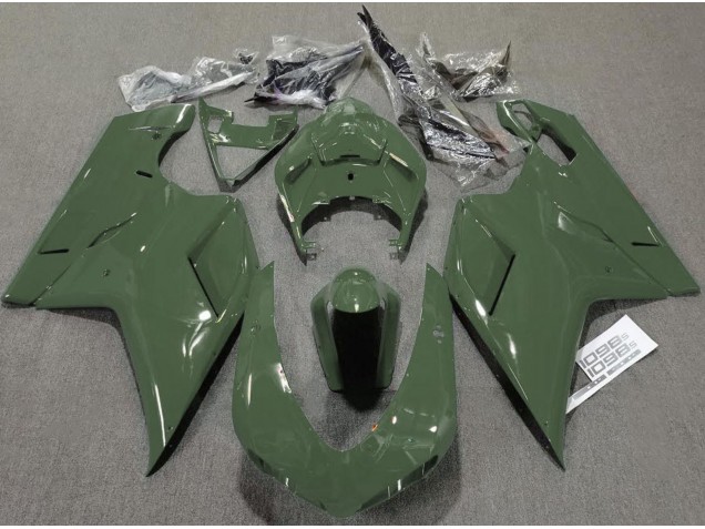 Verde Militar Brillante 07-14 Ducati 848 1098 1198 Carenado Moto