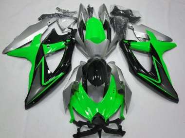 Verde & Plata 08-10 GSXR 600-750 Carenado Moto